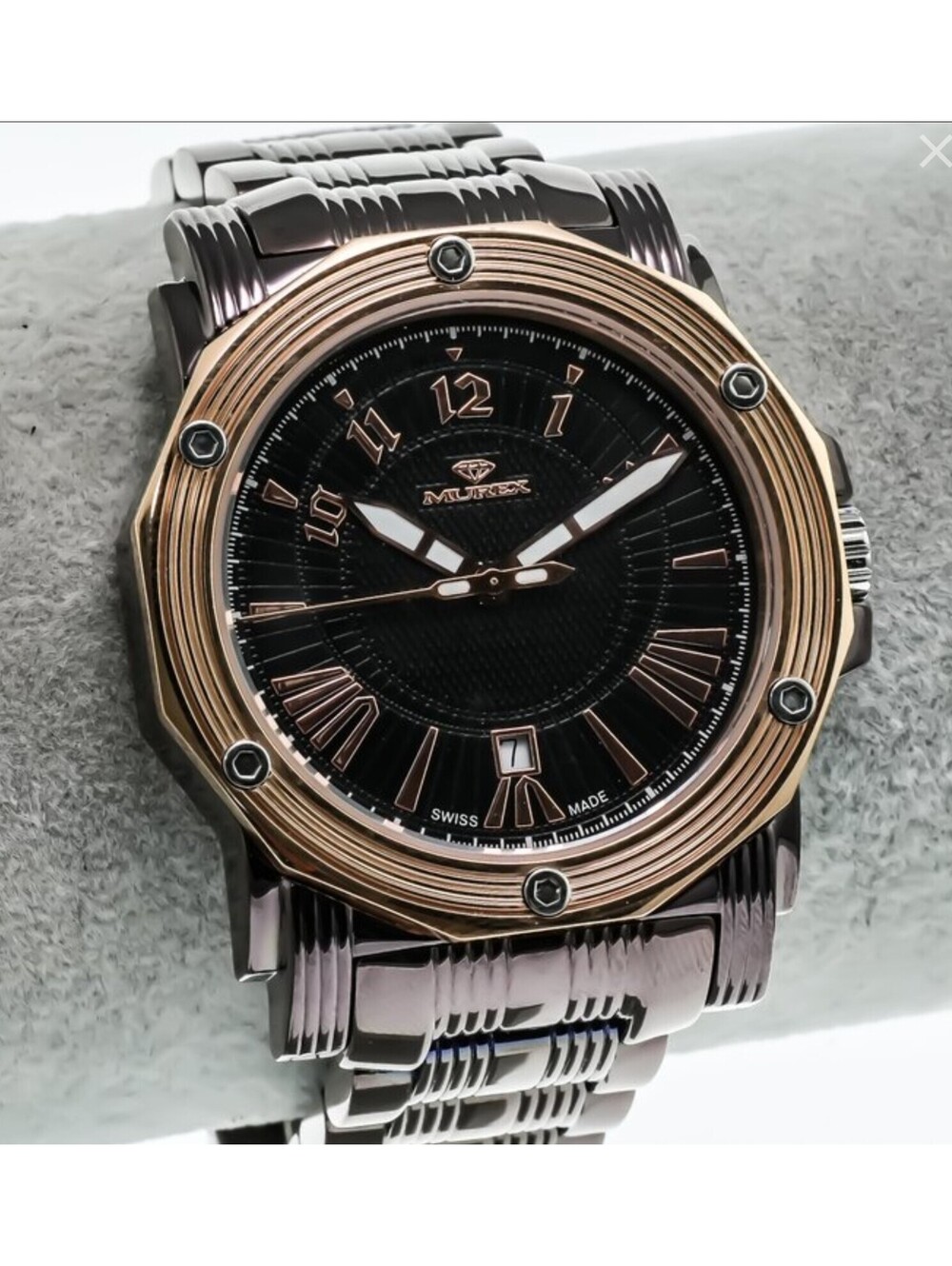 Murex Swiss Watch 39mm Stainless Steel Quartz PVD Rose Gold
